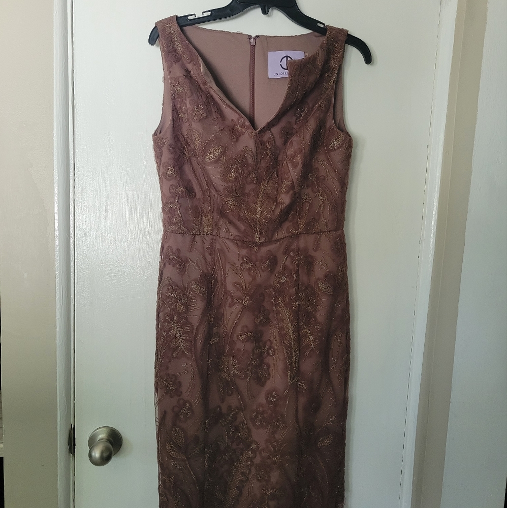 Js Collections Size 6 Mauve Midi Cocktail Dress - image 2